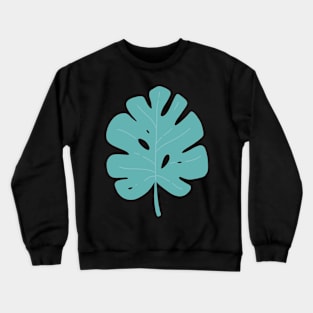 teal monstera leaf aesthetic vector Crewneck Sweatshirt